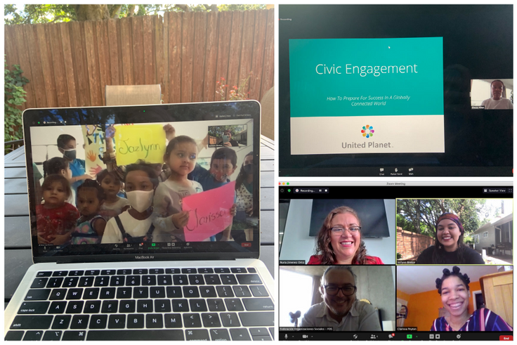 Jazlynn Breton ’21 meeting virtually with fellow interns and staff during her summer internship at Fundación Génesis, an organization that provides assistance to those living in extreme poverty in Costa Rica.