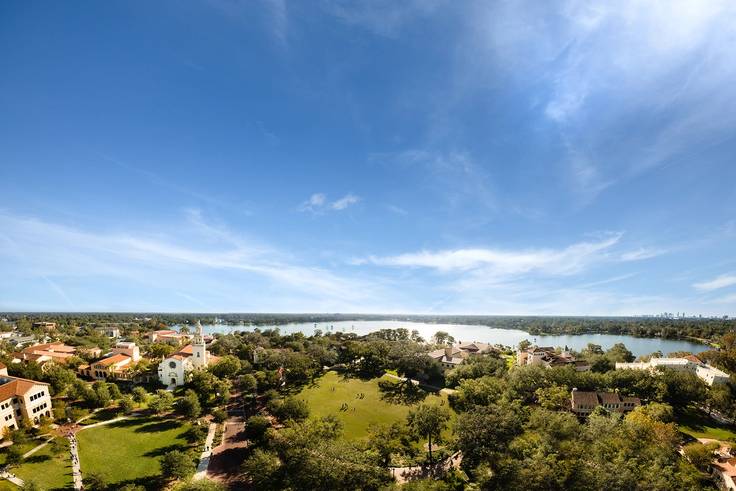 Aerial view of Rollins College campus