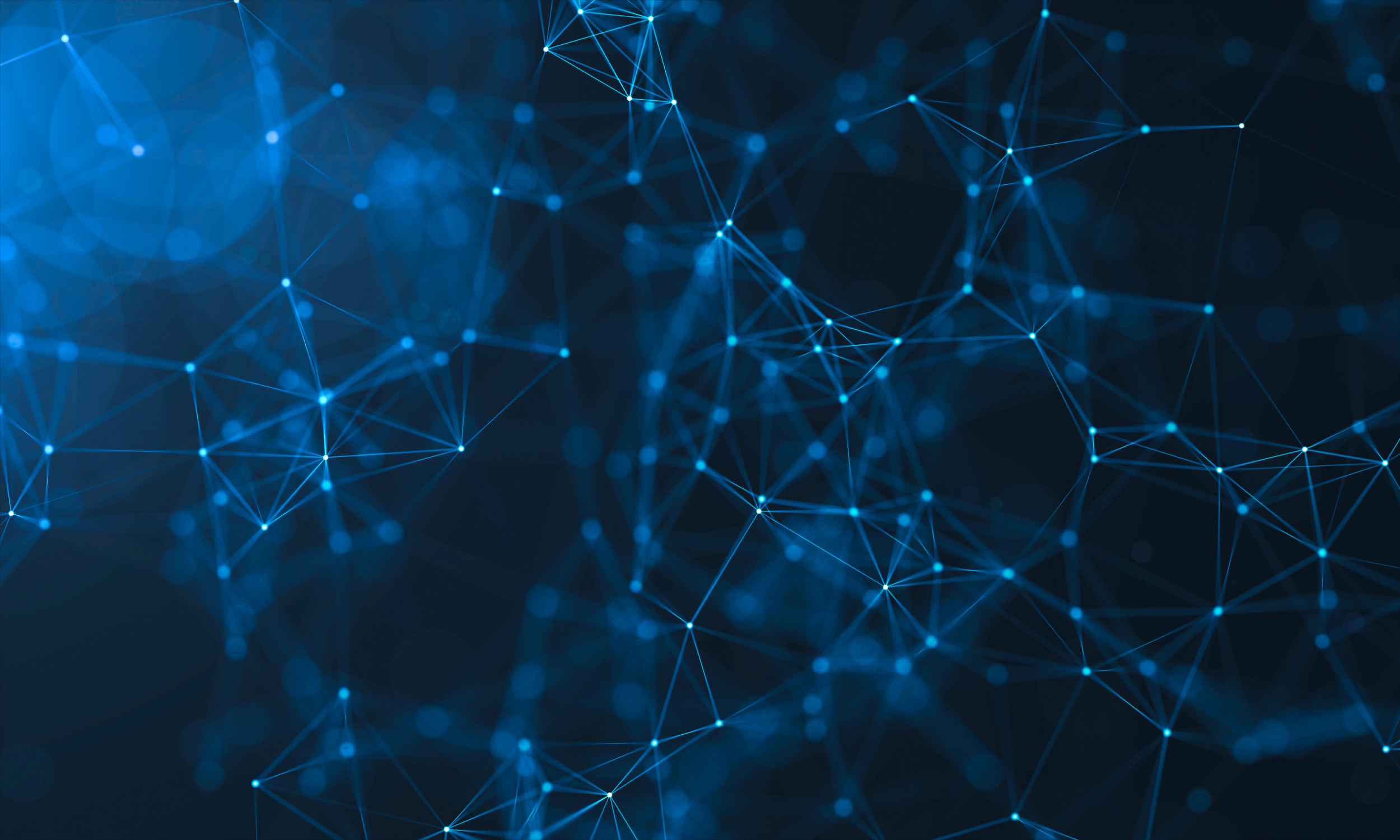 Graphic design image of interconnected network of lights.