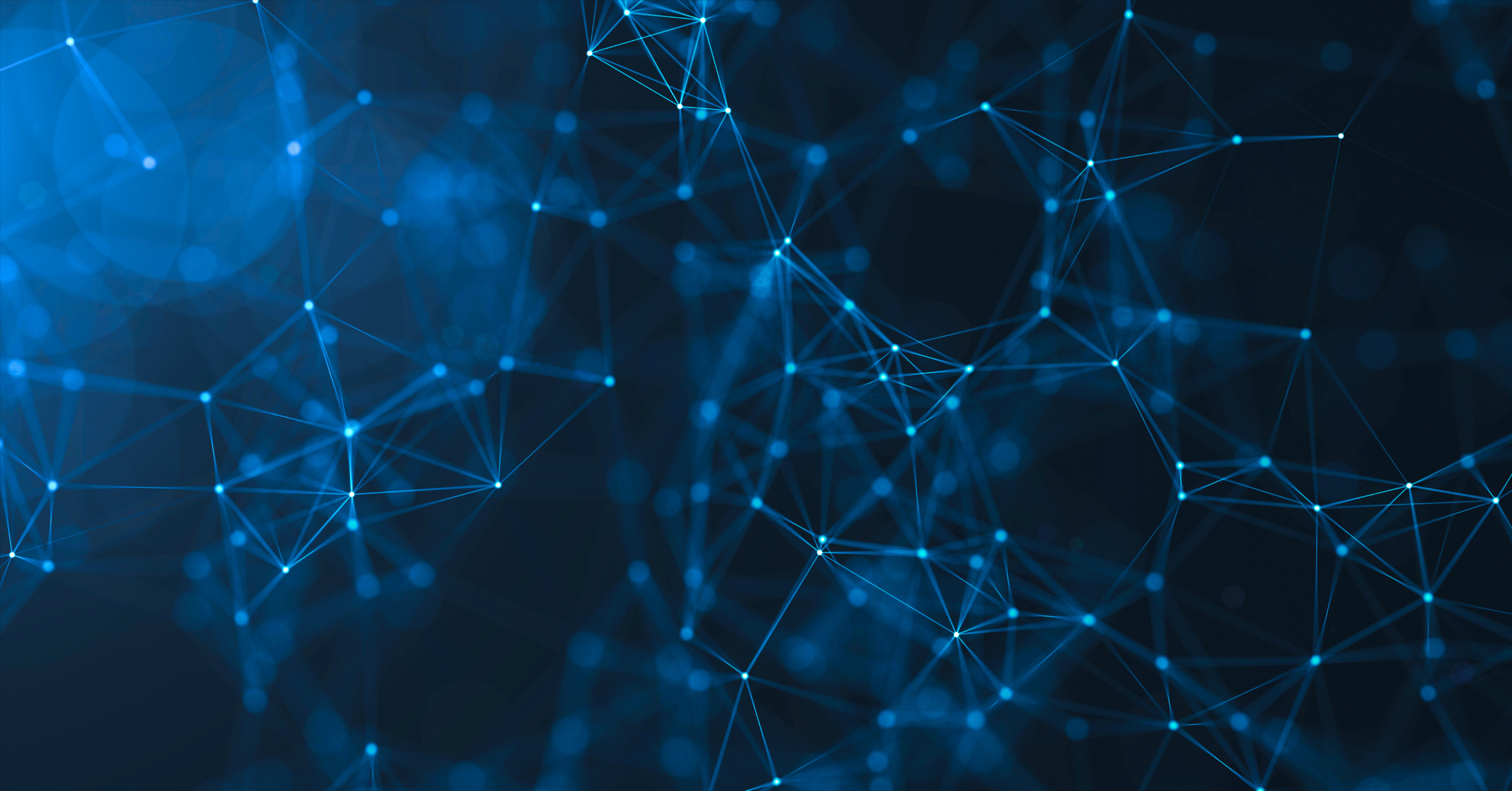 Graphic design image of interconnected network of lights.