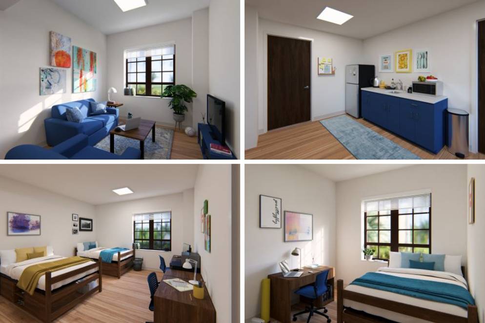Interior room renderings of East End Neighborhood