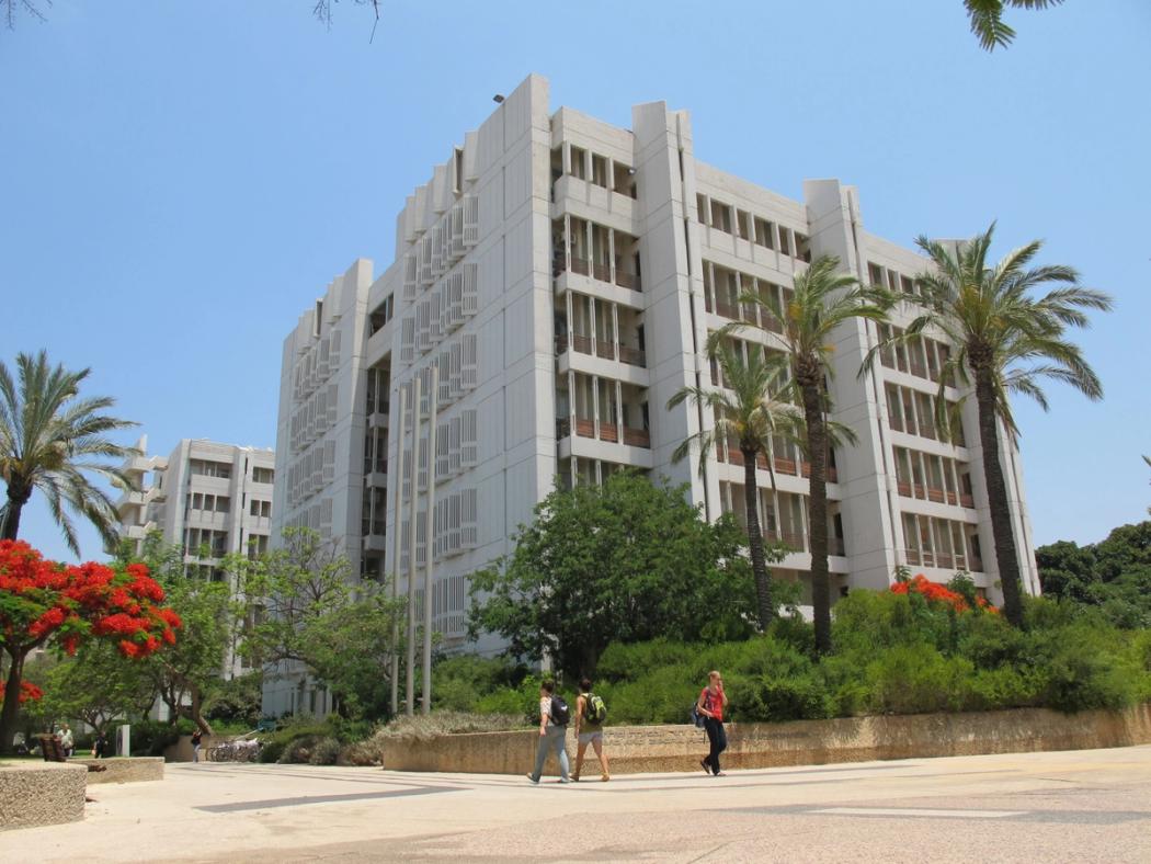 Students on campus at University of Tel Aviv. 