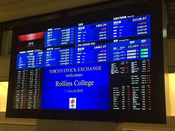 Stock ticker at the Tokyo Stock Exchange