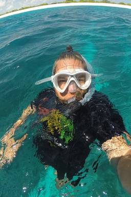 Angelo Villagomez ’04 on a snorkeling trip in the Pacific.