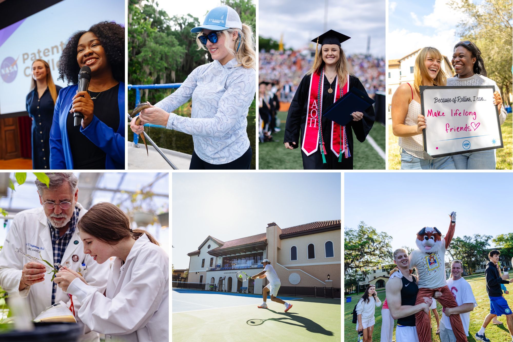 A grid of images throughout the 2025-26 Rollins academic year.