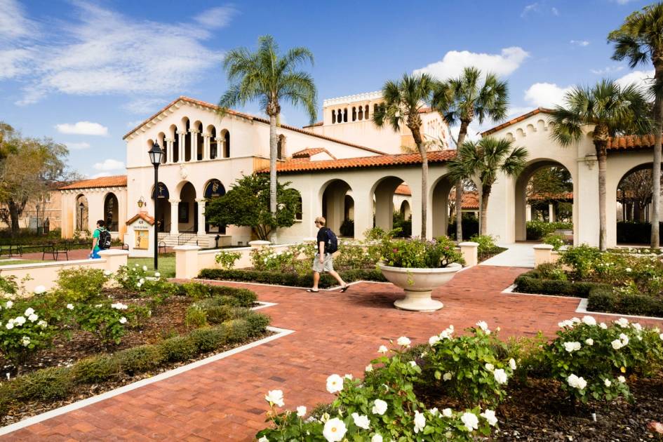 The rose garden at Rollins College.