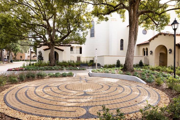 The labyrinth and meditation garden at Rollins College.