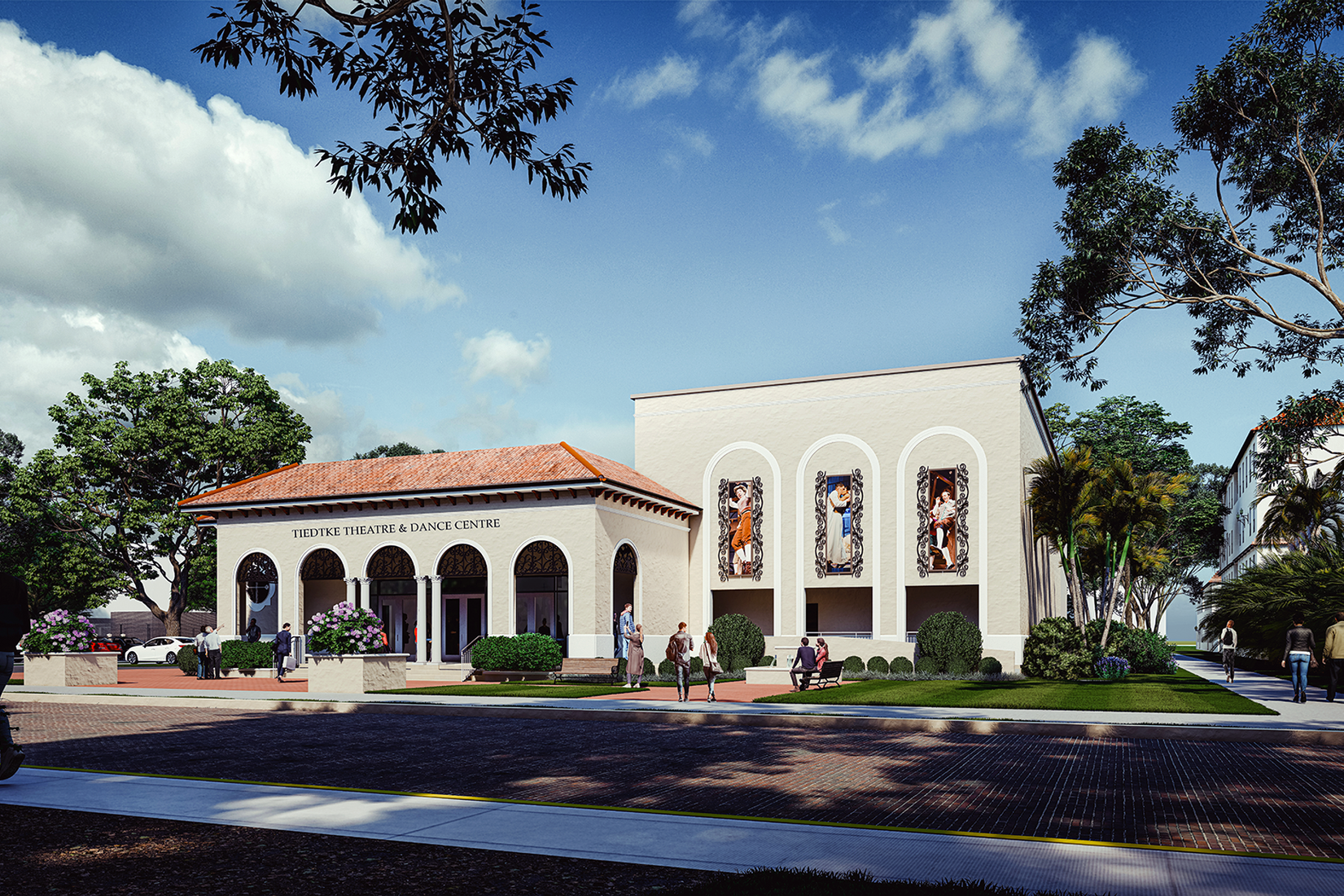 Rendering of Rollins’ Tiedtke Theatre & Dance Centre