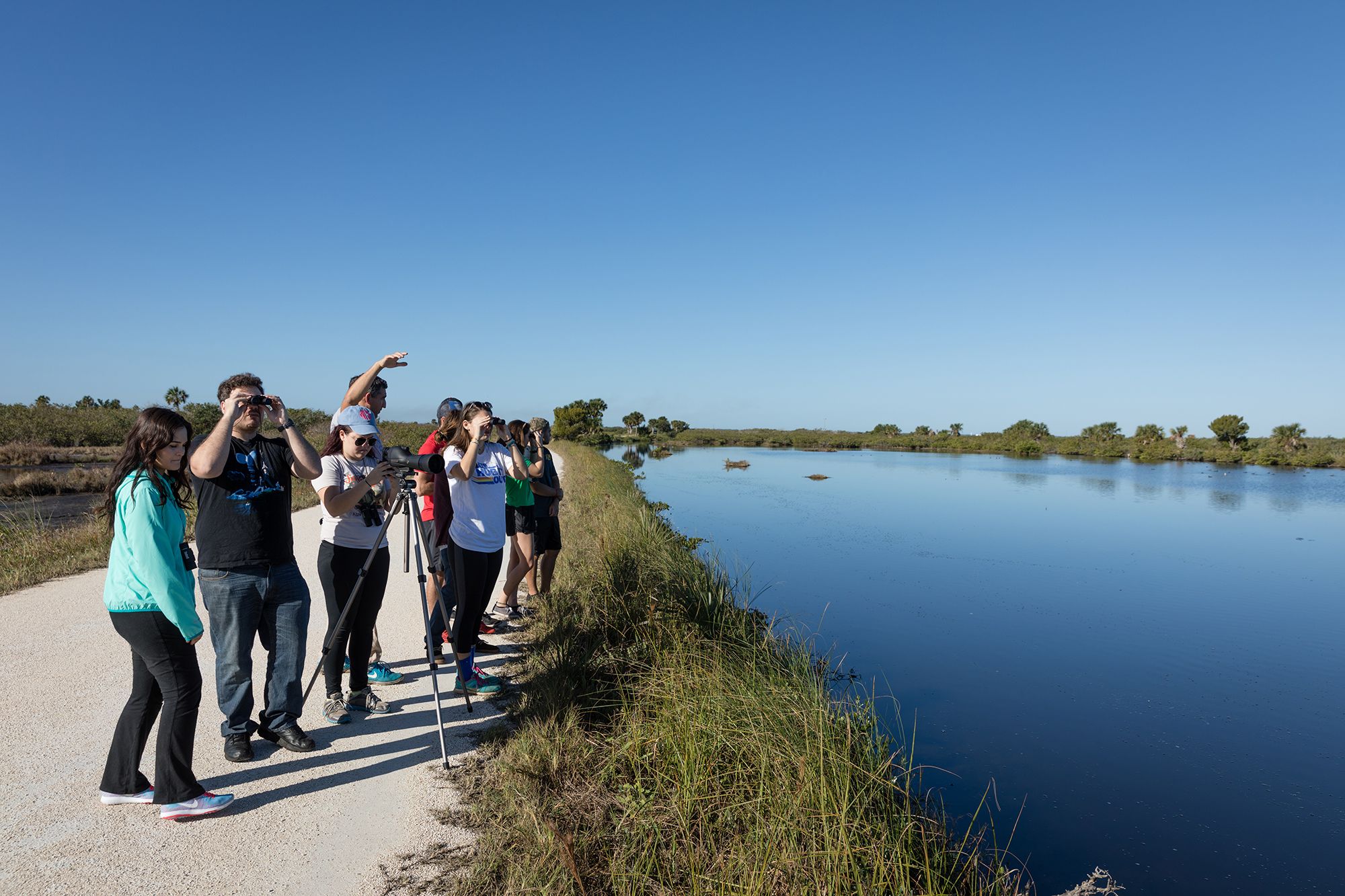 Students explore animal conservation on a field study in Merritt Island, Florida.