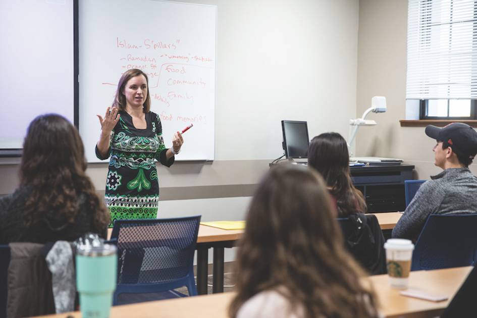 Rollins College professor in class