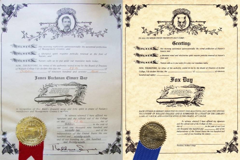 Fox Day and James Buchanan Elmore proclamations