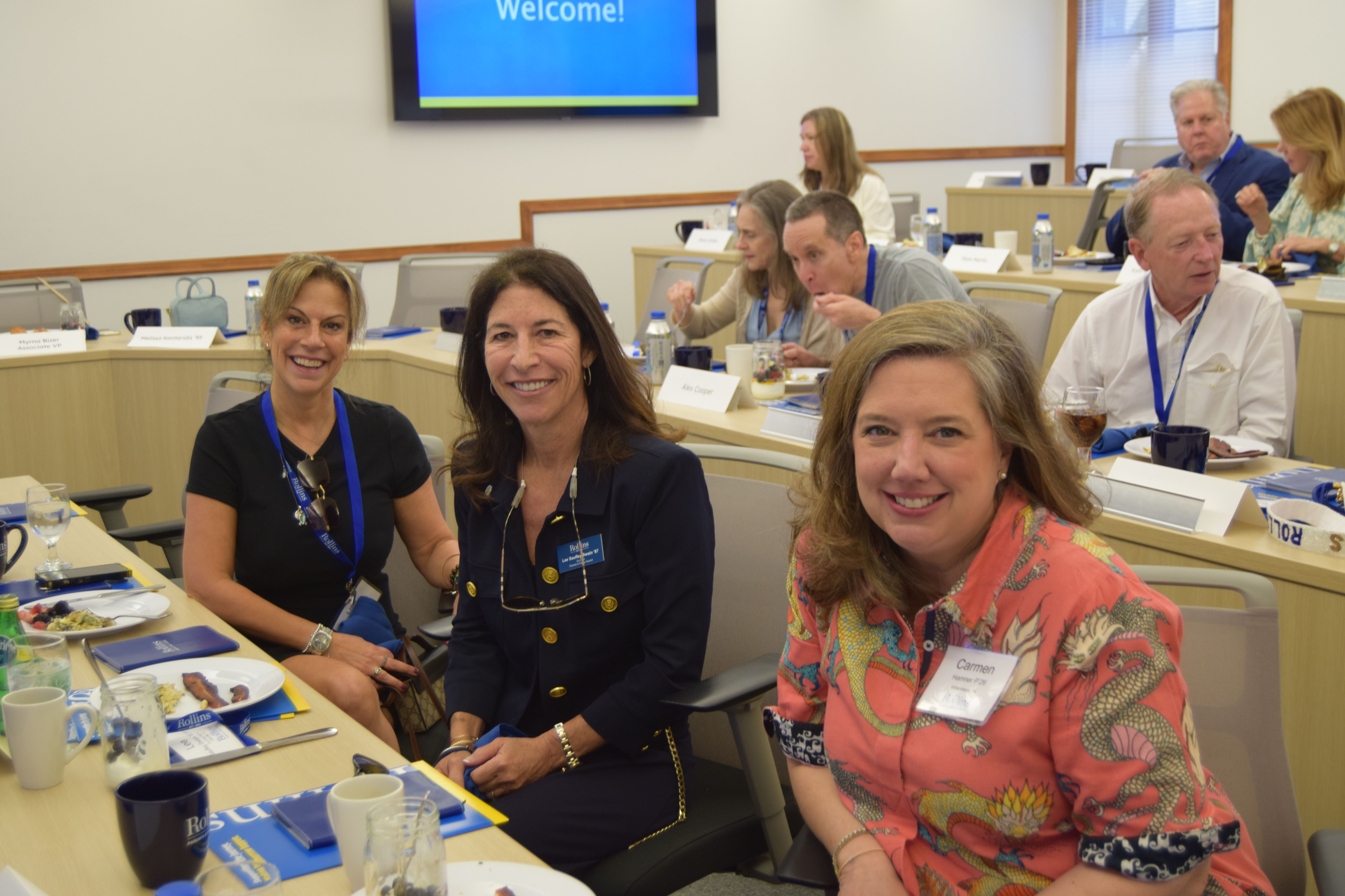 Parent & Family Council members at a Rollins event in Rice Family Pavilion.