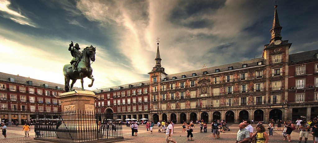 La Plaza Mayor in Madrid, Spain