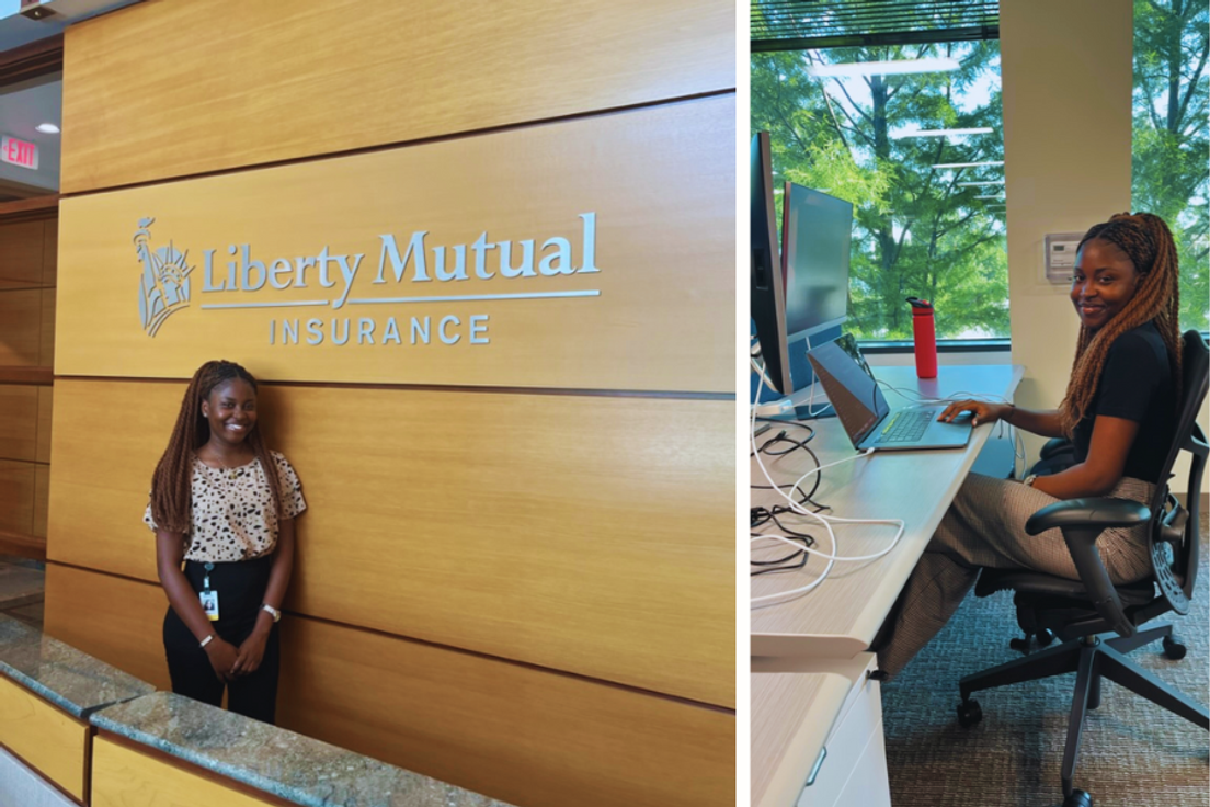 Rollins student Nicole Edoziem at Liberty Mutual Insurance