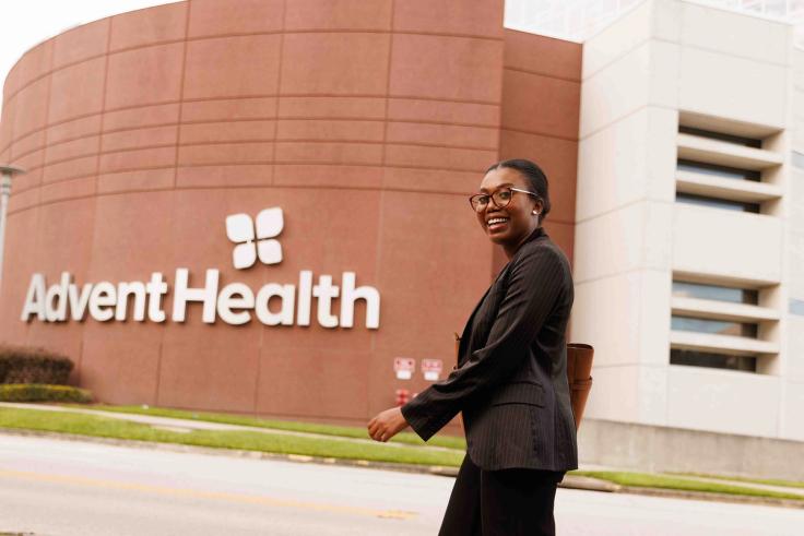 Madison Bailey ’24 while at her internship at AdventHealth