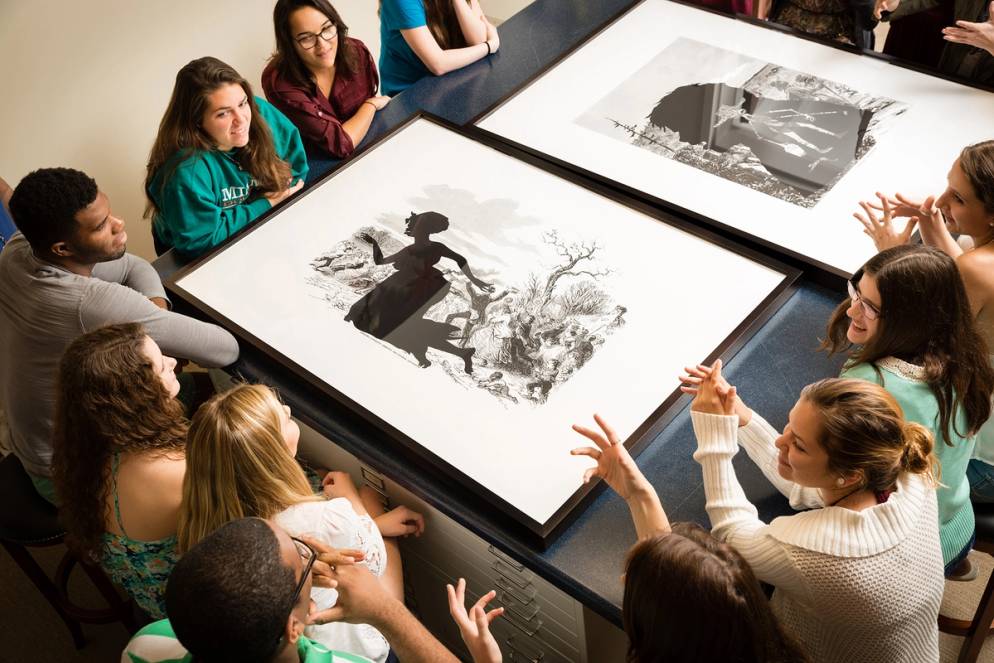 Rollins students in the Rollins Museum of Art