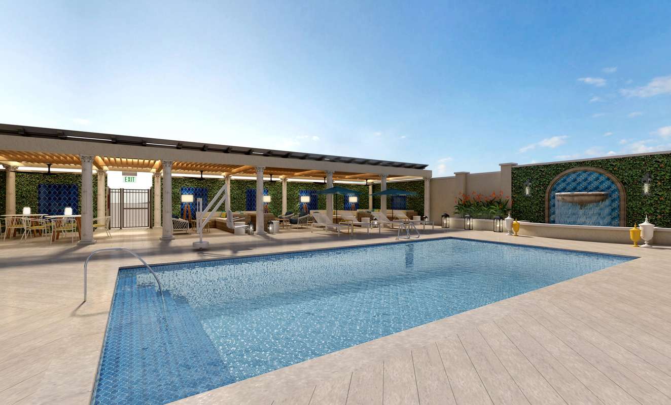 Architect's rendering of the second pool at The Alfond Inn.
