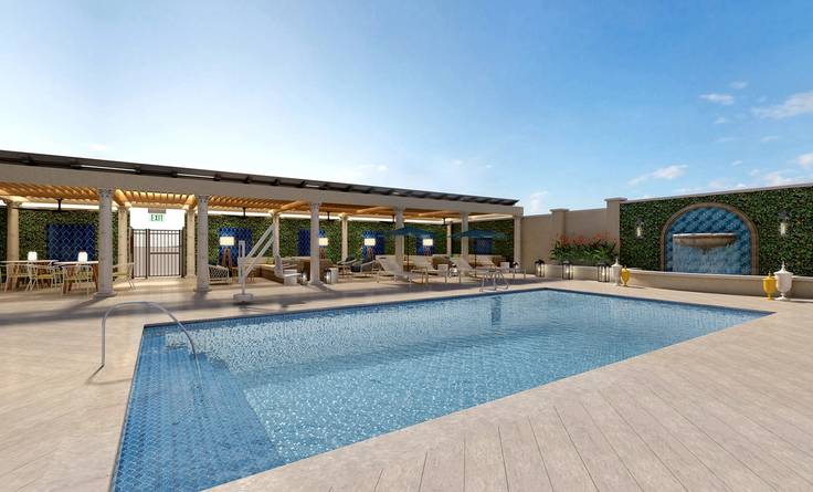 A rendering of the new pool and deck area at the Alfond Inn.