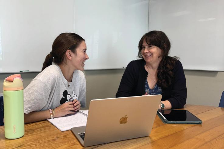 Ava Bartolomucci and English professor Emily Russell