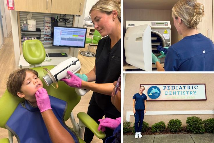 Pediatric dental intern Sydney Nickel ’27 provides care and sterilizes equipment at clinic.