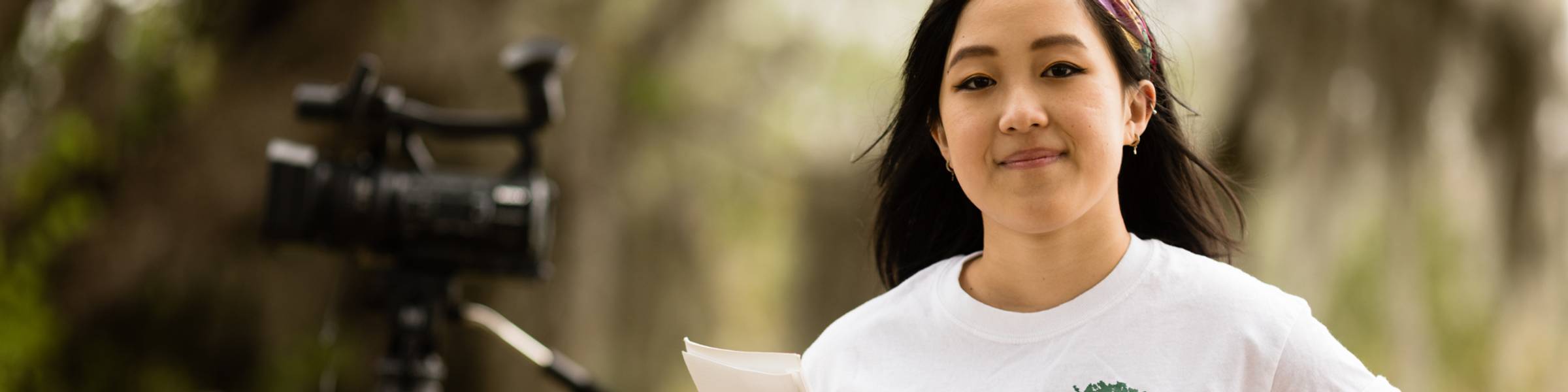 Critical media students at a film festival.