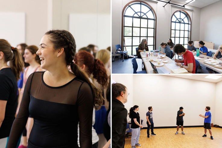 Improv, design, and acting workshops in Tiedtke Theatre & Dance Centre.