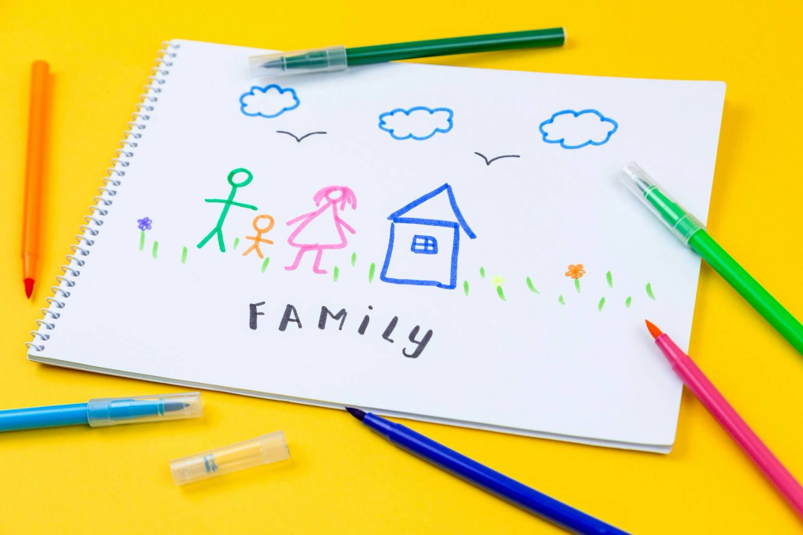 photo of child's drawing of a family
