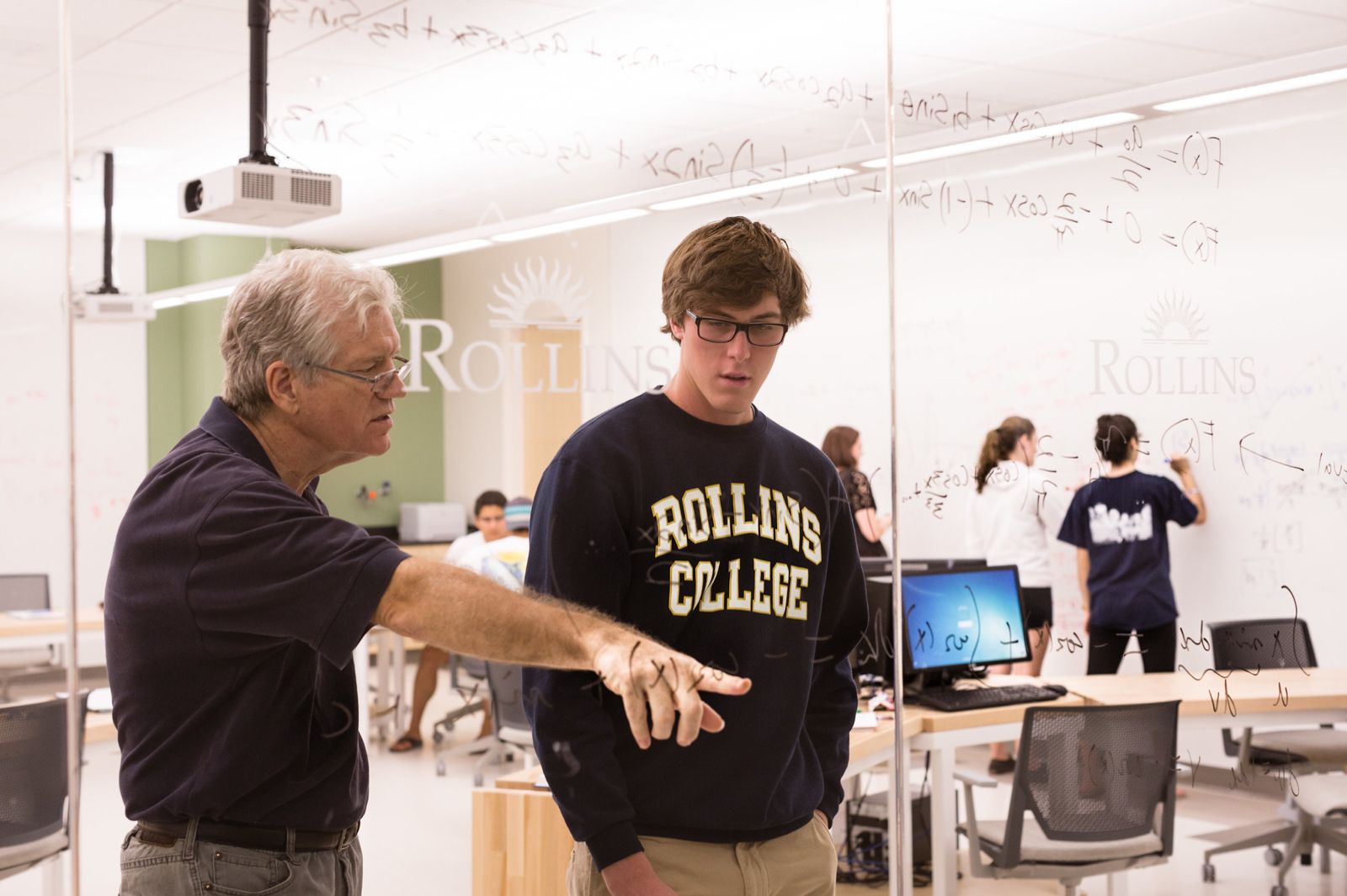 Students in a physics classroom.