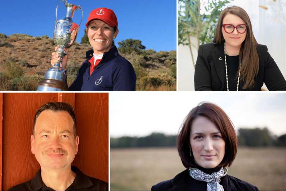 Clockwise from top left: Joanna Coe ’11, Amy Calandrino ’07, Vanessa Blakeslee ’01, and Craig Campbell ’96