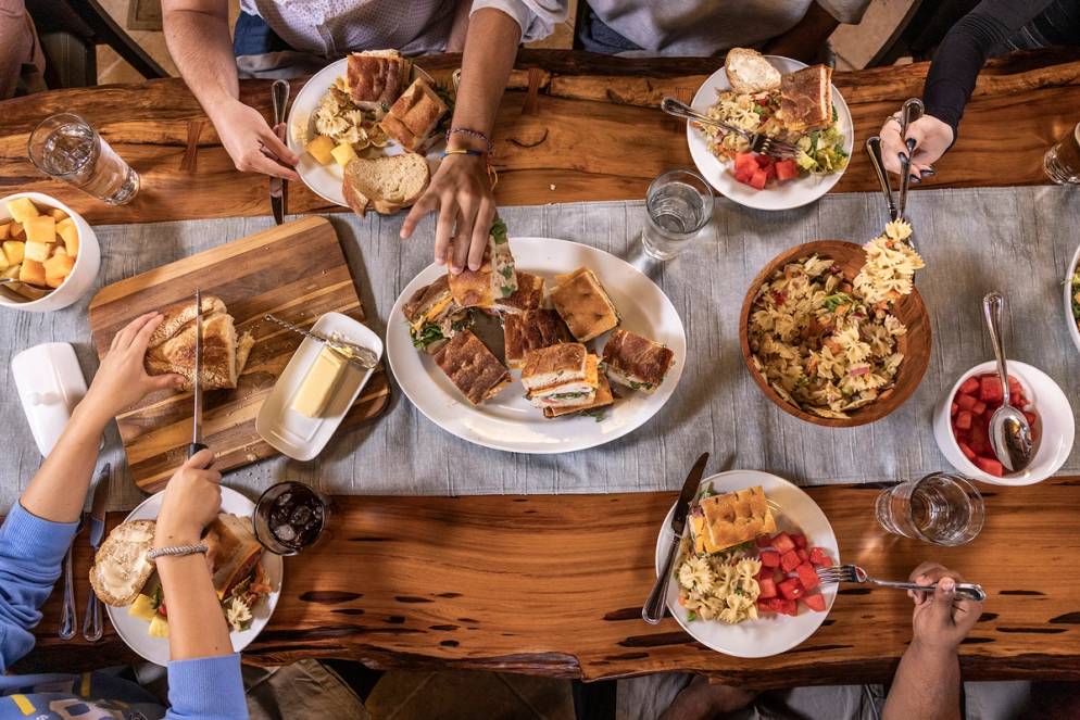 Breaking Bread food table