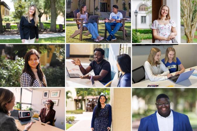 A grid of 2026 Rollins College Student Achievement Award winners