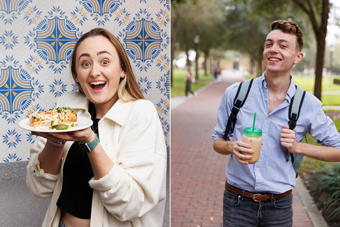 Rollins College students Hollie Tweedie '25 and Brendan Manning '23