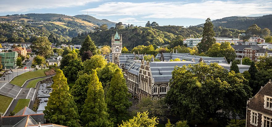 Areal photo of the University of Otago campus