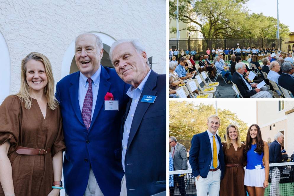 President Barnett alongside distinguished guests