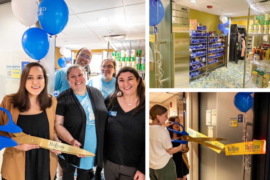 Students and staff on opening of food pantry