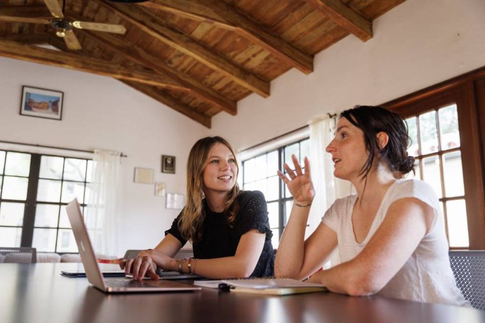 Hayley Stoddard ’24 with global languages professor Constance Vottero Castillo