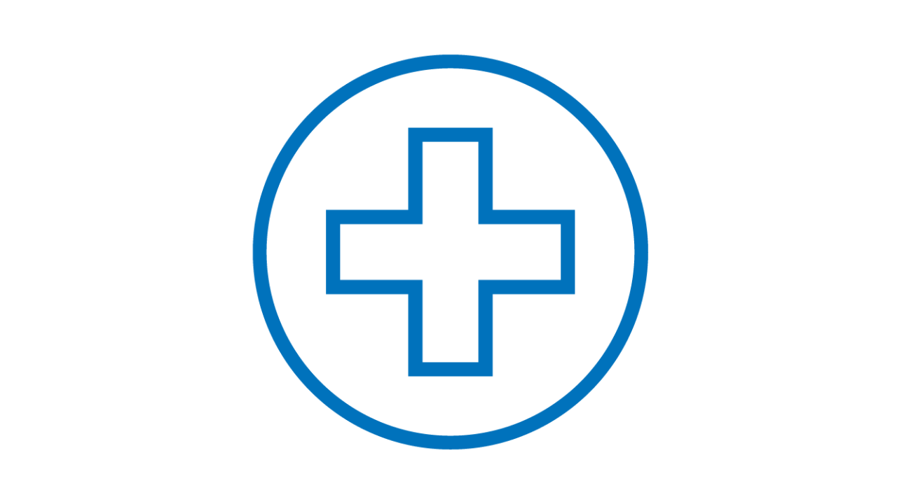 Blue first aid icon