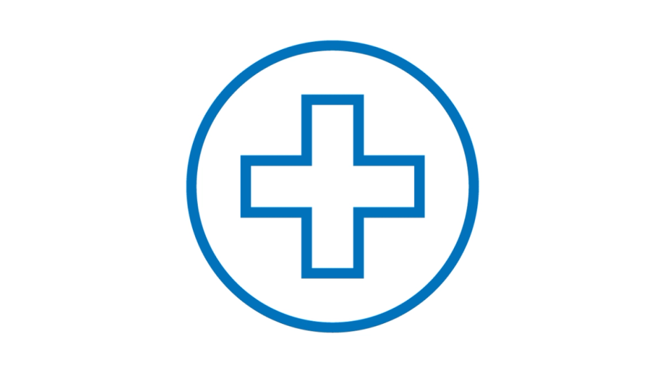 Blue first aid icon