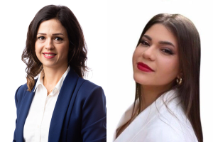 Business professor Serina Al Haddad and Daniela Victoria Otelo Diaz ’24