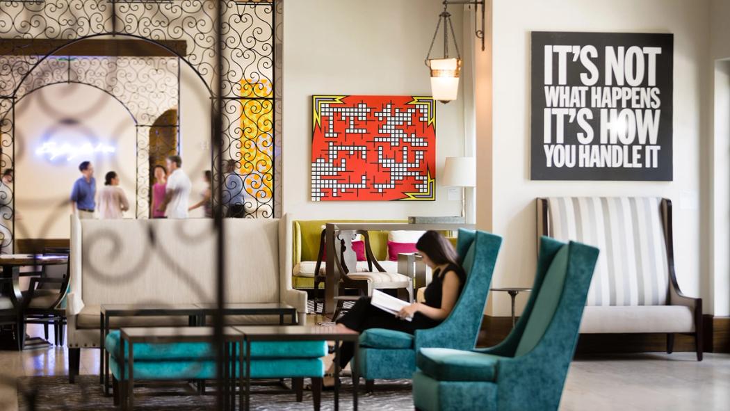 The atrium of the Alfond Inn.