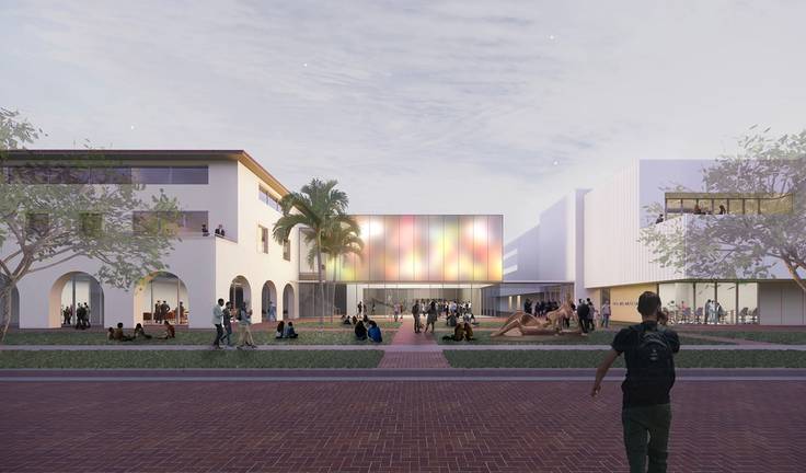 Rendering of the new Innovation Triangle at Rollins College.