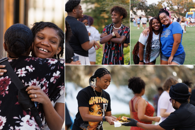 Black Rollins students celebrating on campus