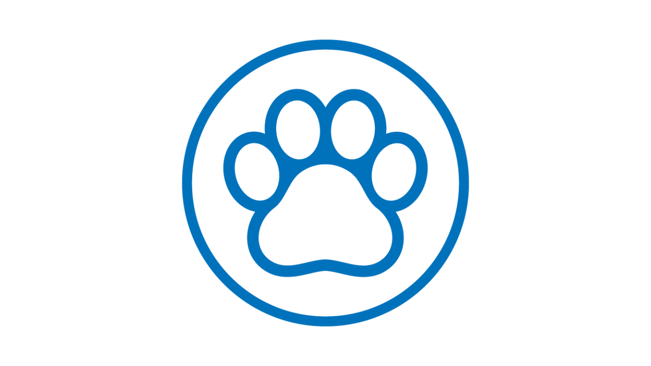 Blue animal paw icon