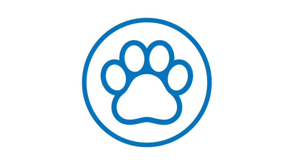 Blue animal paw icon