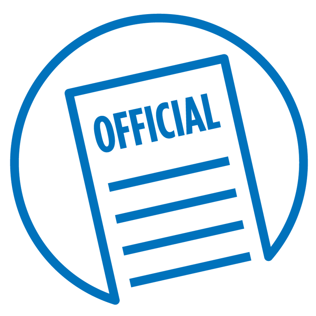 icon of a document that says Official