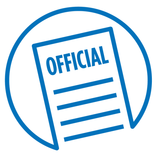 icon of a document that says Official