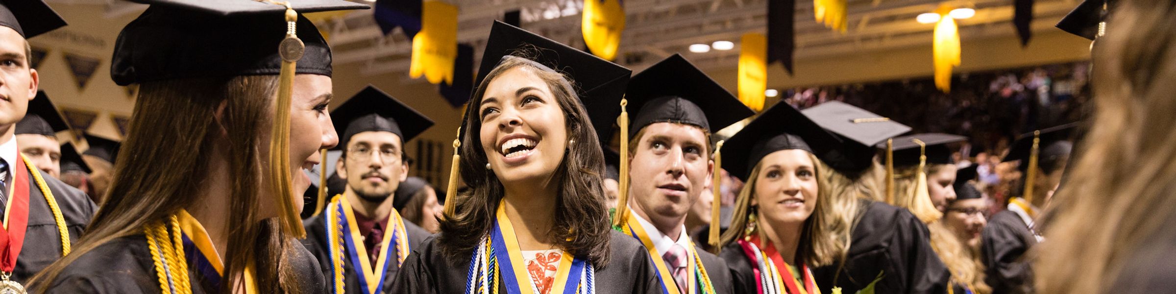 Graduates at graduation ceremony