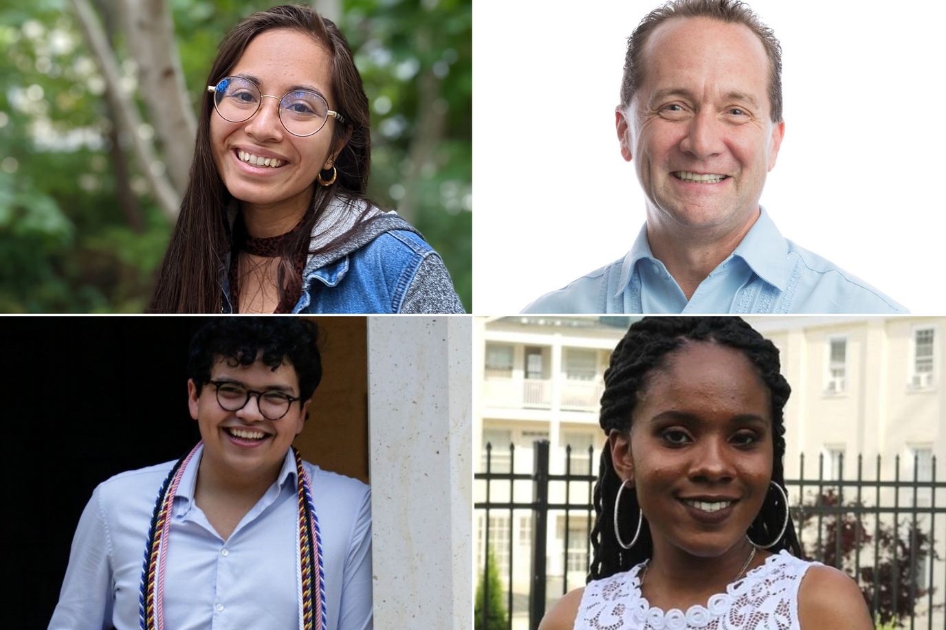 From top left: Stephanie Nieves, David Painter, Kyrene George ’23, and Juan Cabrera ’23.