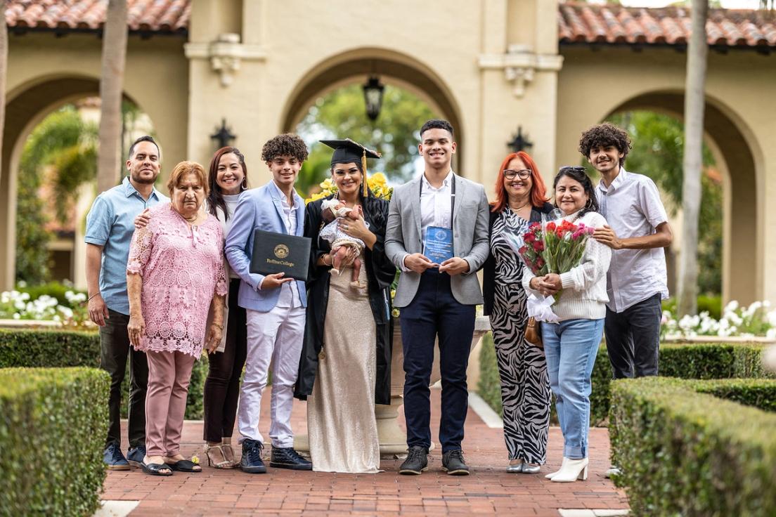 Daniebeth Martinez Negron and her family on graduation day at Rollins.