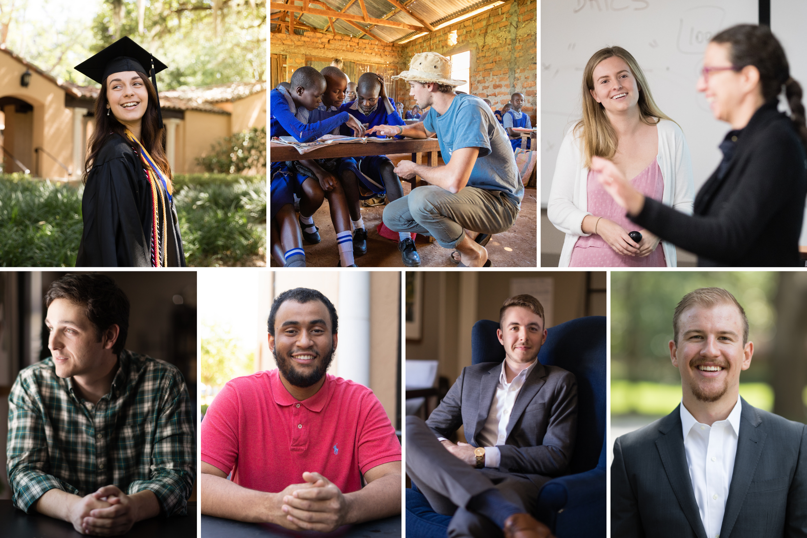 Portraits of Adam Roderick ’19, Karina Barbesino ’19, Ryan Colangelo ’19, Kate Knight ’19, Jonathan Leeper ’19, and Nico Khazzam ’18